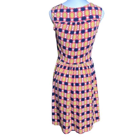 Boden womens dress 8 8r salmon orange navy white yellow - Picture 5 of 7